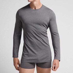 Superior Cotton Long Sleeve Top in Heathered Graphite Grey